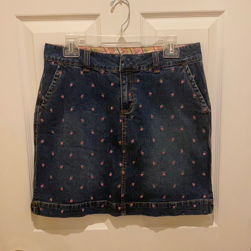 Lilly Pulitzer Strawberry Denim Mini Skirt